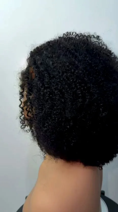 Afro kinky coily raw donor hair with natural coil pattern